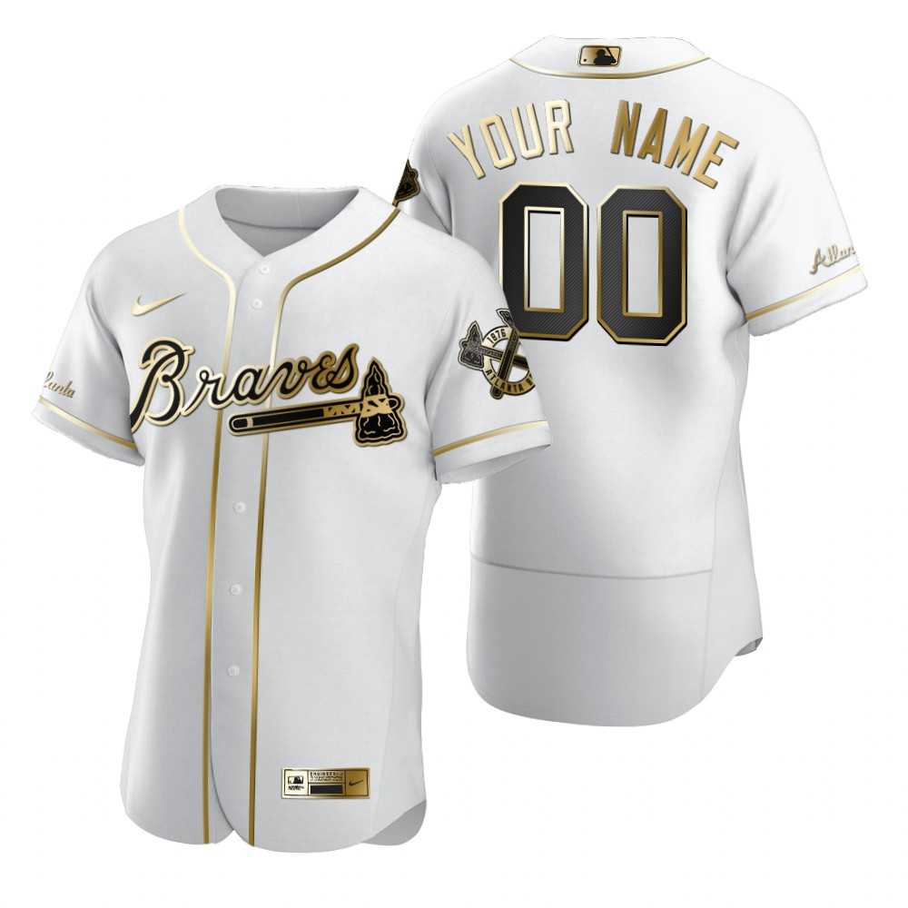 Atlanta Braves Customized Nike White Stitched MLB Flex Base Golden Edition Jersey,We sell and wholesale Atlanta Braves Customized Nike White Stitched MLB Flex Base Golden Edition Jersey on line form chian!